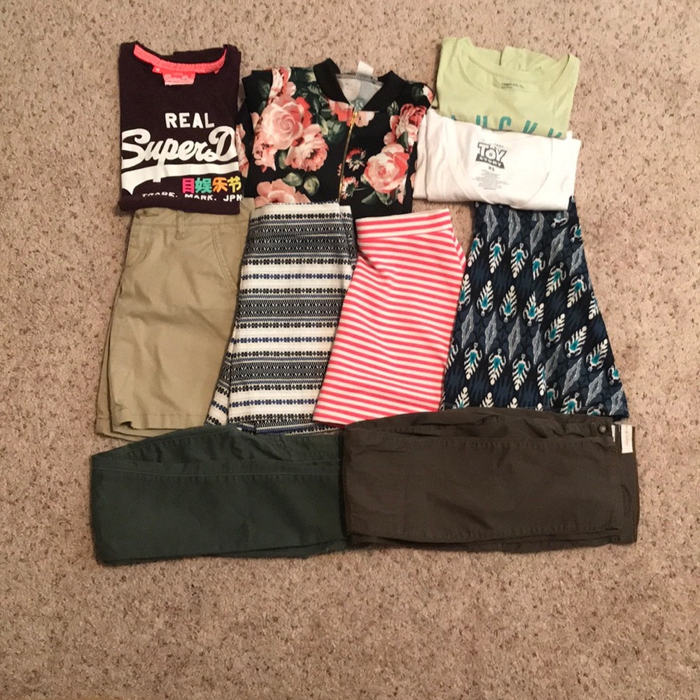 4 Tops & 6 Bottoms Girls Clothes Size XXL-XS